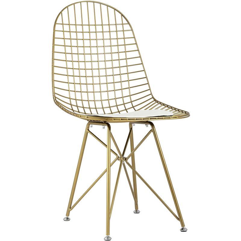Стул Bertoia S Chair Золотой Металл Золотой Белый Стул Bertoia S Chair Золотой Металл Золотой Белый в Твери | Loft Concept