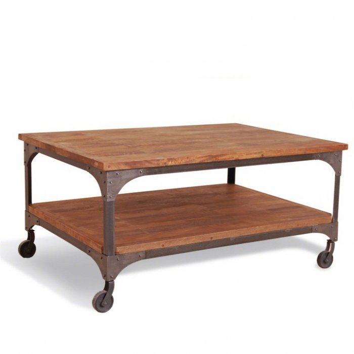 Журнальный стол Industrial Metal Rust Coffee Table on Wheels  в Твери | Loft Concept 