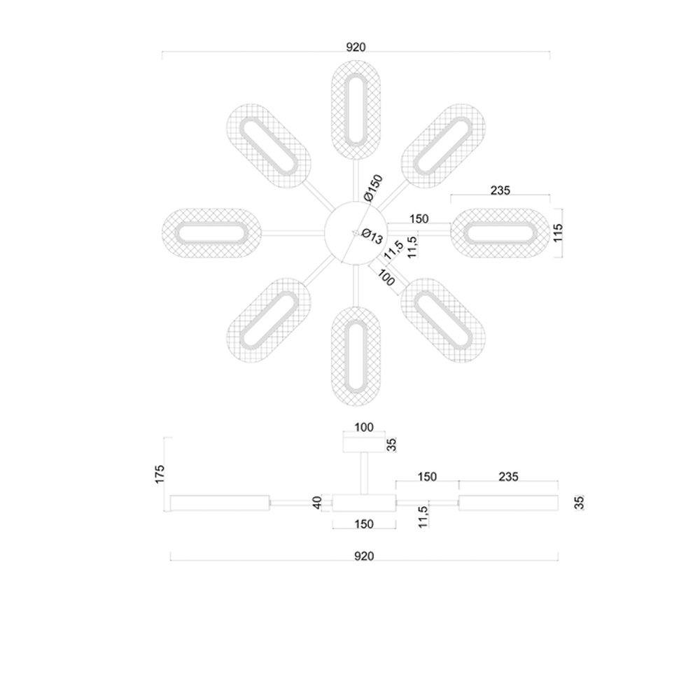 Потолочная люстра Sun Oval Потолочная люстра Sun Oval в Твери