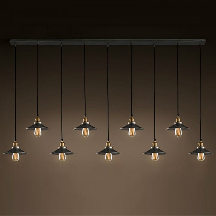 Потолочный светильник Loft Cone Pendant Line 9 Черный матовый Потолочный светильник Loft Cone Pendant Line 9 Черный матовый в Твери | Loft Concept