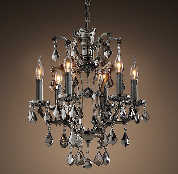 Люстра 19TH C. ROCOCO IRON & Smok CRYSTAL 6 Графит Стекло Смок Люстра 19TH C. ROCOCO IRON & Smok CRYSTAL 6 Графит Стекло Смок в Твери | Loft Concept