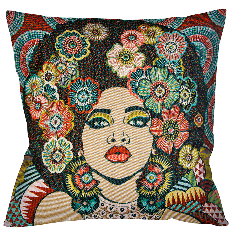 Декоративная подушка Girl in Flowers Мульти Декоративная подушка Girl in Flowers Мульти в Твери | Loft Concept