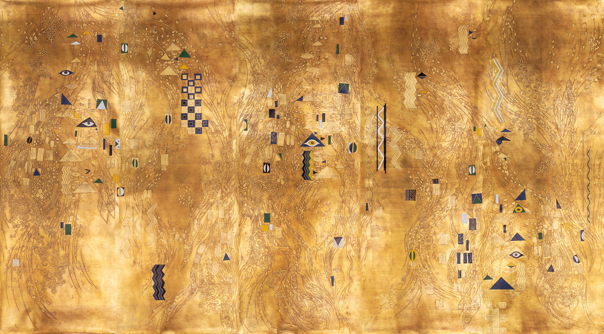 Обои ручная роспись Klimt Polished Gold bas relief gilded paper - постер Loft-Concept в Твери