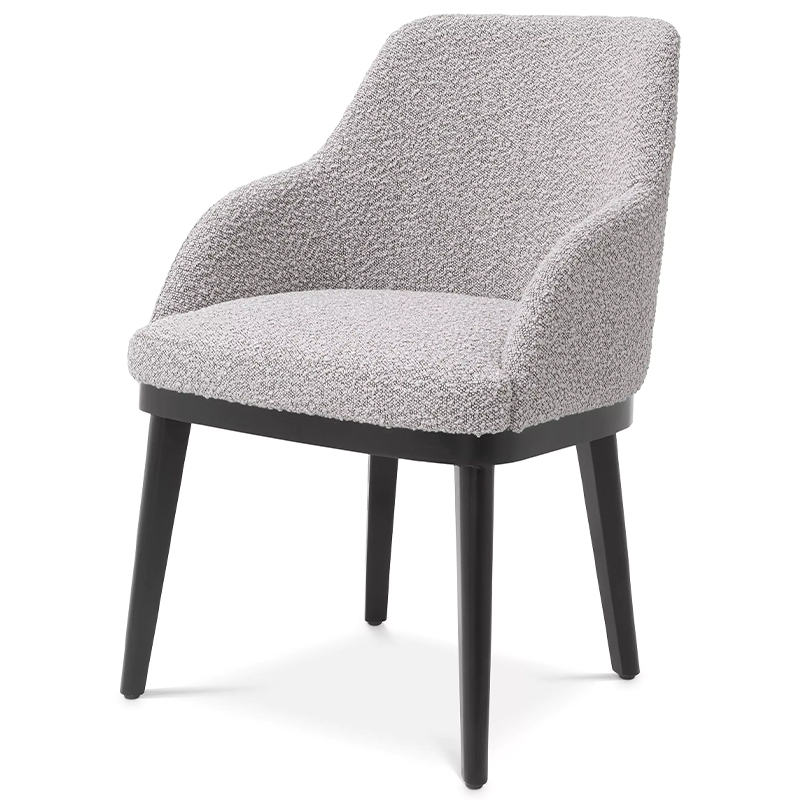 Стул Eichholtz Dining Chair Costa Boucle Grey Серый Черный Стул Eichholtz Dining Chair Costa Boucle Grey Серый Черный в Твери | Loft Concept