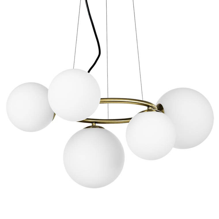 Люстра Bubbles on Ring Chandelier Белый Латунь Люстра Bubbles on Ring Chandelier Белый Латунь в Твери | Loft Concept