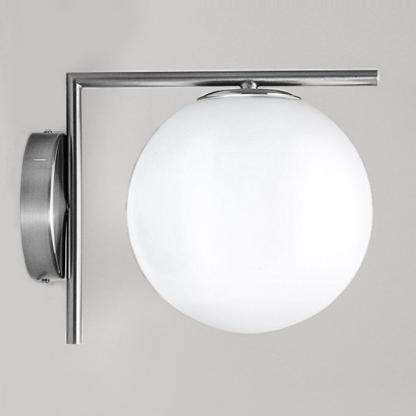 Бра IC Lighting Flos white ball IC C/W Chrome Белый Хром в Твери | Loft Concept 