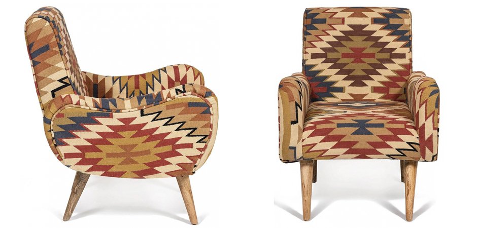 Кресло KELIM Pattern Brown Chair I Кресло KELIM Pattern Brown Chair I - Loft-Concept в Твери