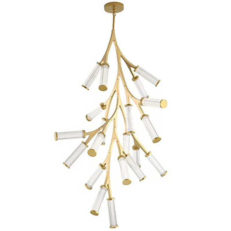 Люстра Cylinder Branches Chandelier Gold Vertical 20 Золотой Прозрачный Люстра Cylinder Branches Chandelier Gold Vertical 20 Золотой Прозрачный в Твери | Loft Concept
