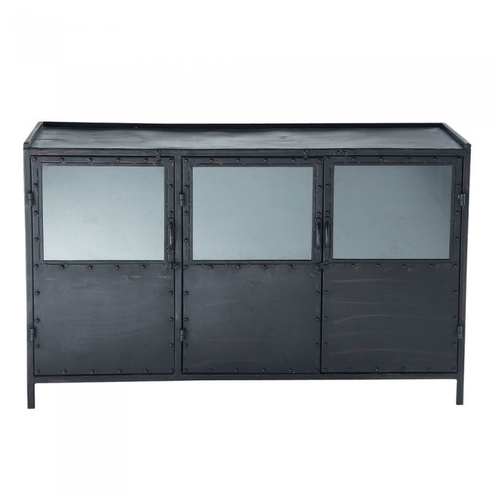 Буфет в стиле Лофт черный Industrial Vitre Big Buffet Черный Буфет в стиле Лофт черный Industrial Vitre Big Buffet Черный в Твери | Loft Concept