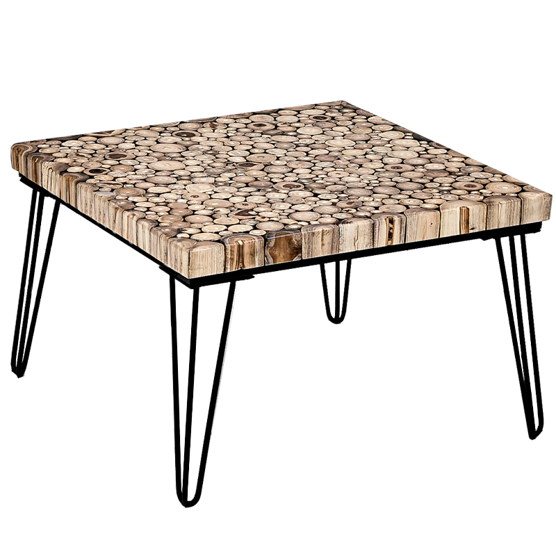 Кофейный стол Tree Cuts square coffee table Коричневый Черный Кофейный стол Tree Cuts square coffee table Коричневый Черный в Твери | Loft Concept