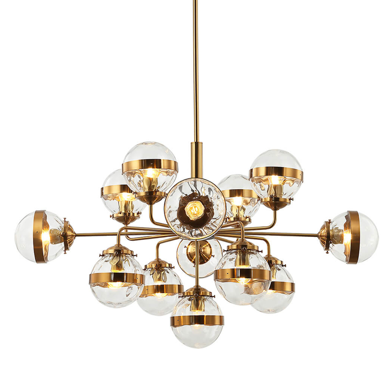 Люстра Greyson Chandelier 13 lamp Глянцевое золото Прозрачный в Твери | Loft Concept 