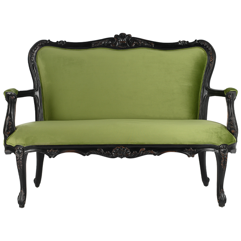 Диван French Provence Sofa Adrien Зеленый смок Черный Коричневый Диван French Provence Sofa Adrien Зеленый смок Черный Коричневый в Твери | Loft Concept