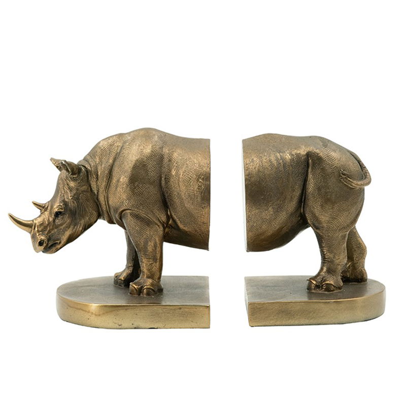 Держатель для книг Animal Figures носорог Бронза Держатель для книг Animal Figures носорог Бронза в Твери | Loft Concept