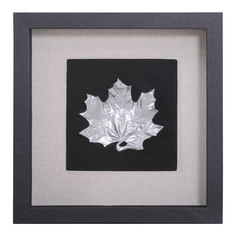 Панно Cassian Maple Leaf Черный Серебряный Панно Cassian Maple Leaf Черный Серебряный в Твери | Loft Concept