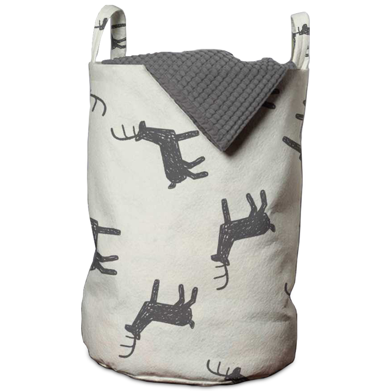 Корзина Deer Pattern Basket Белый Серый Корзина Deer Pattern Basket Белый Серый в Твери | Loft Concept