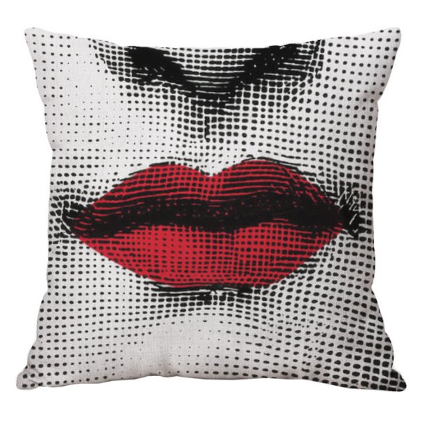 Декоративная подушка Fornasetti lips red Красный (Red) Декоративная подушка Fornasetti lips red Красный (Red) в Твери | Loft Concept