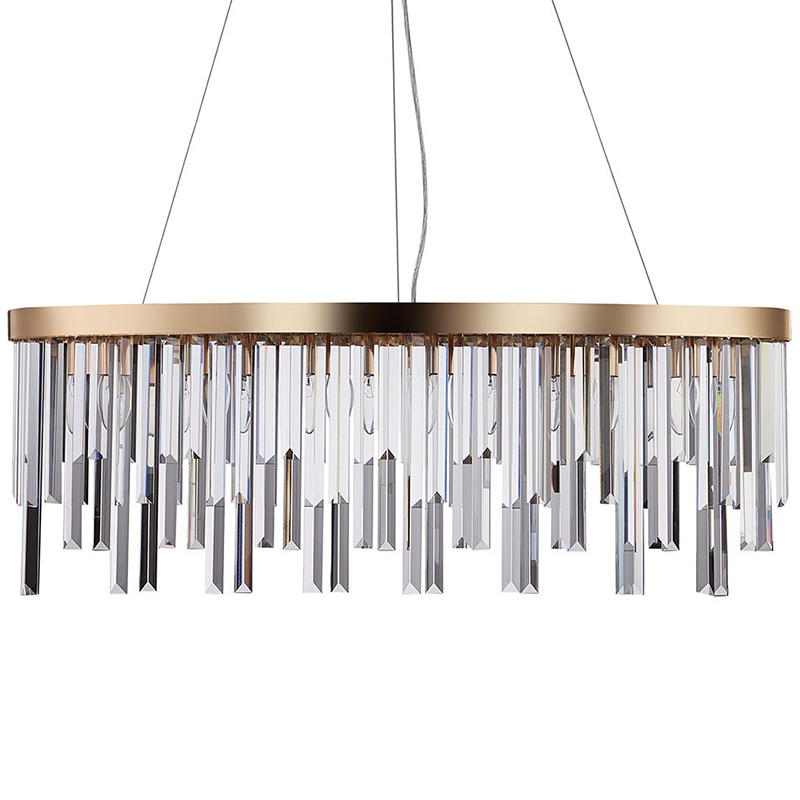 Люстра Bennett Oval Chandelier gold 90 Золотой Прозрачный Люстра Bennett Oval Chandelier gold 90 Золотой Прозрачный в Твери | Loft Concept