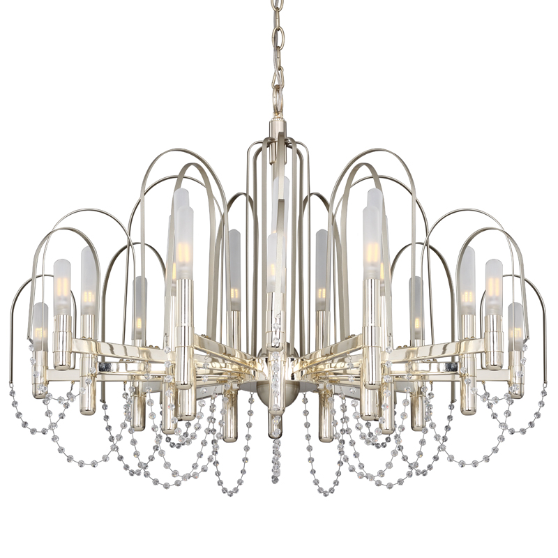 Люстра Perrine Chandelier 93 Золотой Шампань Прозрачный Белый Люстра Perrine Chandelier 93 Золотой Шампань Прозрачный Белый в Твери | Loft Concept