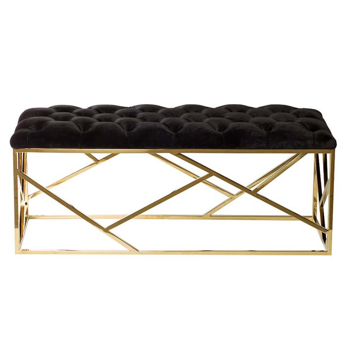 Банкетка Serene Furnishing Gold Top Черный Золотой Банкетка Serene Furnishing Gold Top Черный Золотой в Твери | Loft Concept