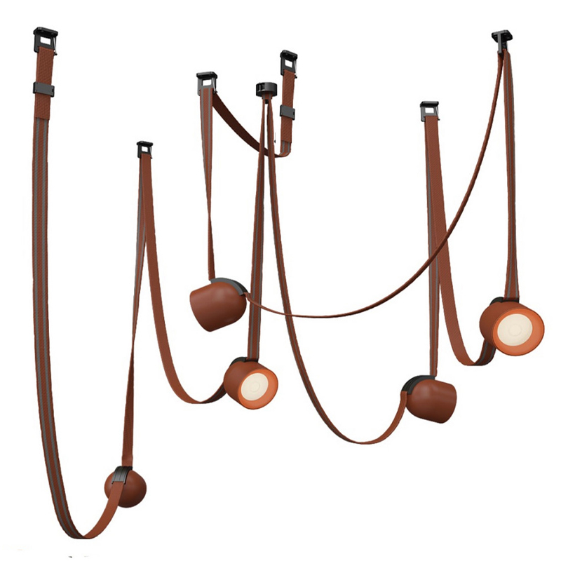 Комплект ременной трековой системы из 5 светильников Flos Wireline Lighting Коричневый Черный Комплект ременной трековой системы из 5 светильников Flos Wireline Lighting Коричневый Черный в Твери | Loft Concept