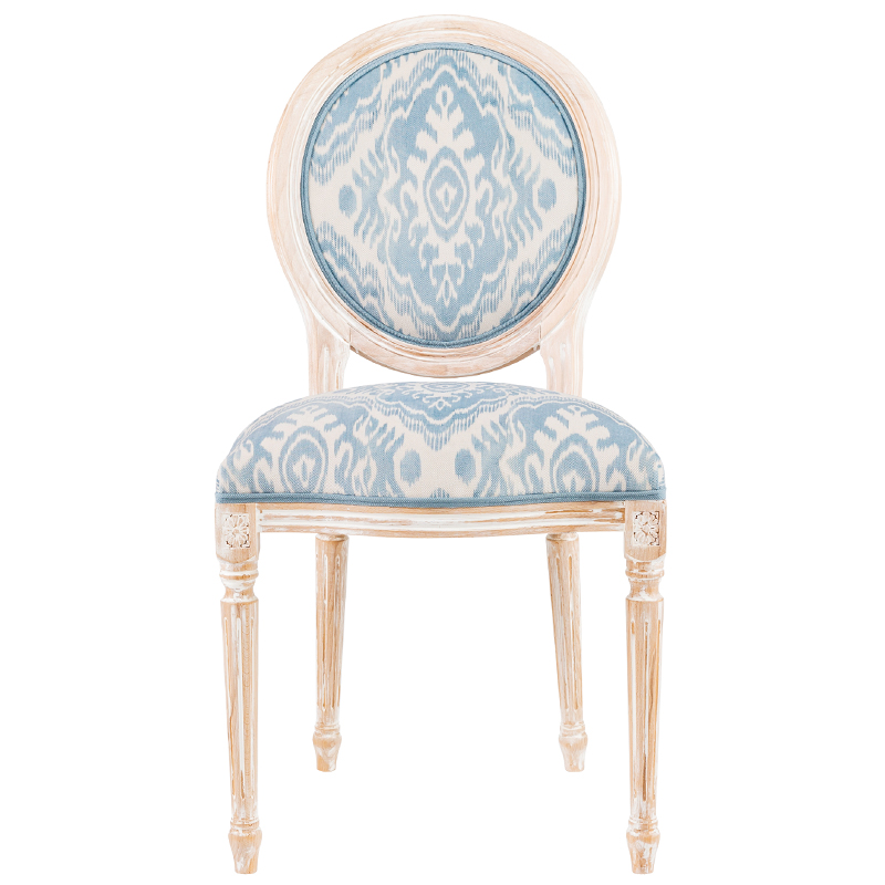 Мягкий стул со светло-голубым узором Ikat Pattern 2 Бежевый Голубой Мягкий стул со светло-голубым узором Ikat Pattern 2 Бежевый Голубой в Твери | Loft Concept