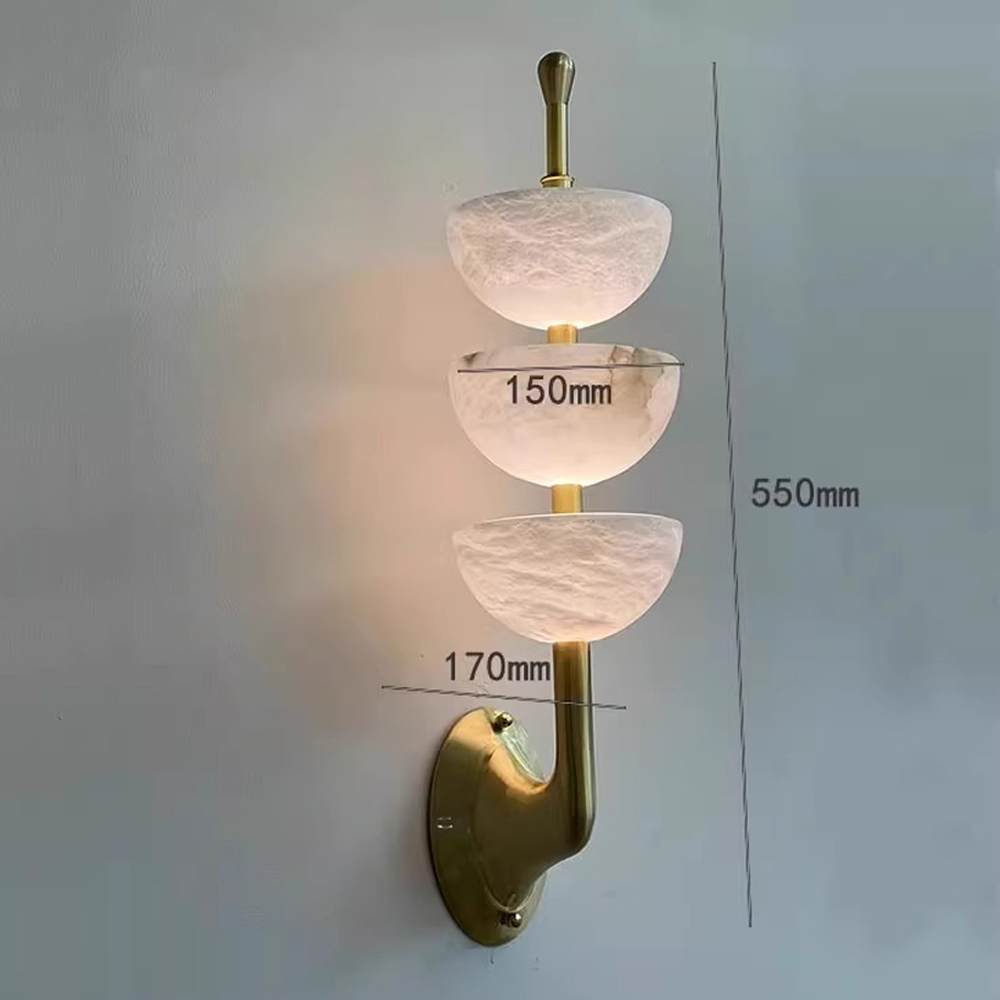 Бра с 3-мя мраморными плафонами в форме чаши Warm Marble Light Бра с 3-мя мраморными плафонами в форме чаши Warm Marble Light в Твери