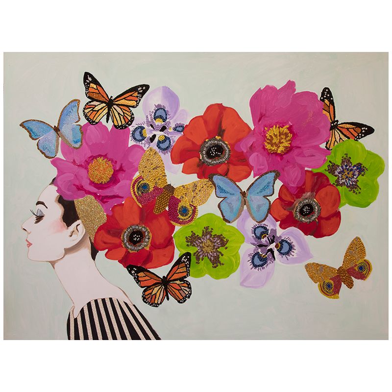 Картина "Audrey with Cascading Flowers And Butterflies” Мульти Картина "Audrey with Cascading Flowers And Butterflies” Мульти в Твери | Loft Concept