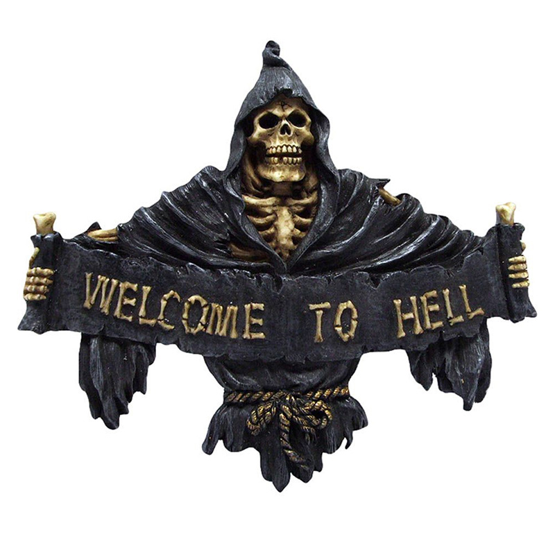 Аксессуар на стену Welcome To Hell Черный Золотой Аксессуар на стену Welcome To Hell Черный Золотой в Твери | Loft Concept