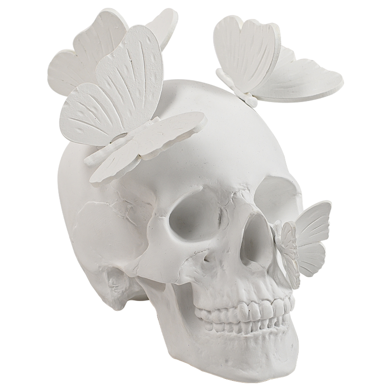 Статуэтка Skull with butterflies white Белый Статуэтка Skull with butterflies white Белый в Твери | Loft Concept