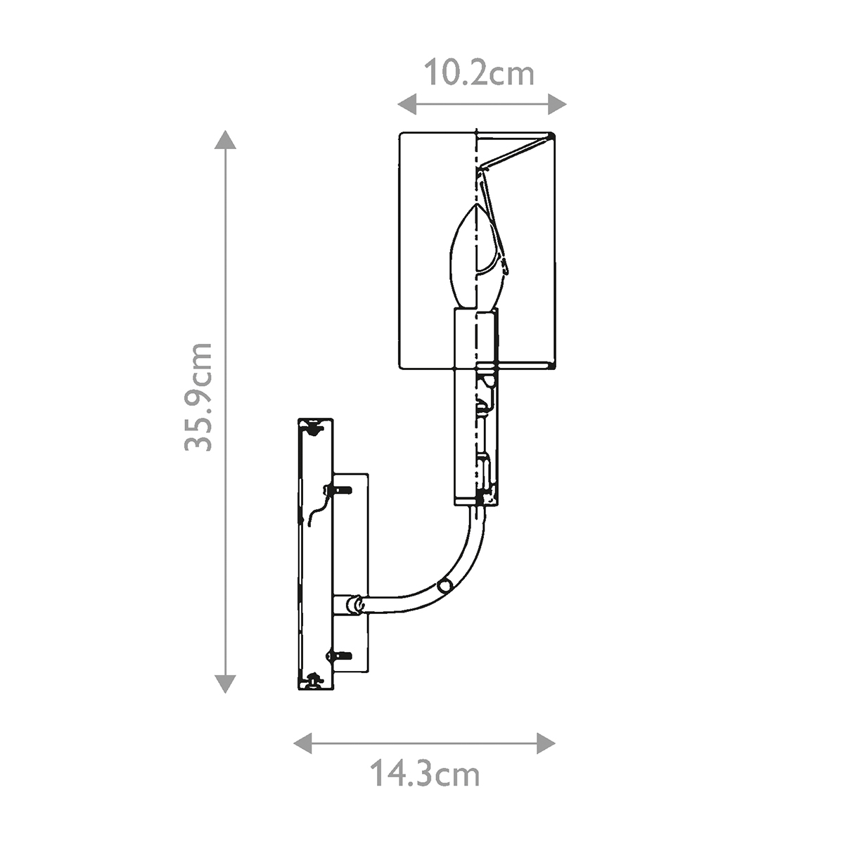 Бра с прямоугольным основанием и белым цилиндрическим льняным абажуром Feiss в Твери