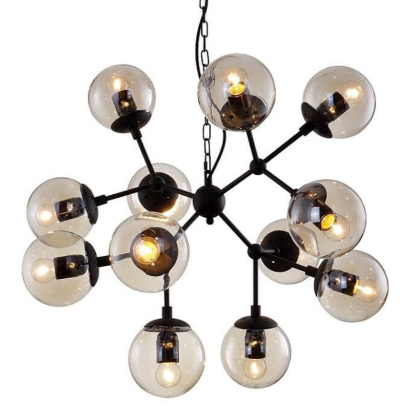 Люстра Modo Chandelier 12 Globes Дымчатый (Smoke) Люстра Modo Chandelier 12 Globes Дымчатый (Smoke) в Твери | Loft Concept