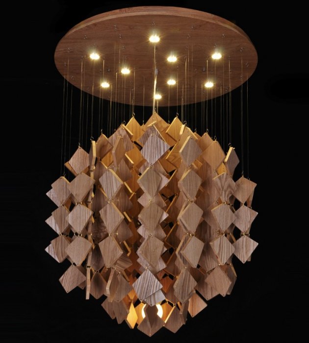 Люстра Wooden Glowworm Quadro Люстра Wooden Glowworm Quadro в Твери | Loft Concept