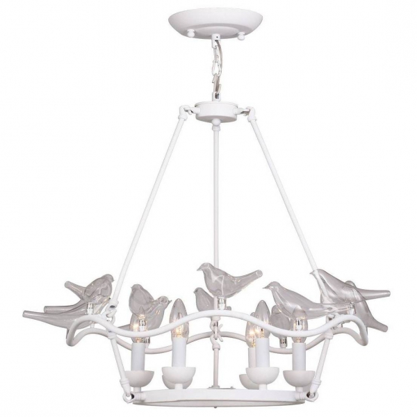 Люстра Dove Chandelier Glass Bird 6 White Белый Люстра Dove Chandelier Glass Bird 6 White Белый в Твери | Loft Concept