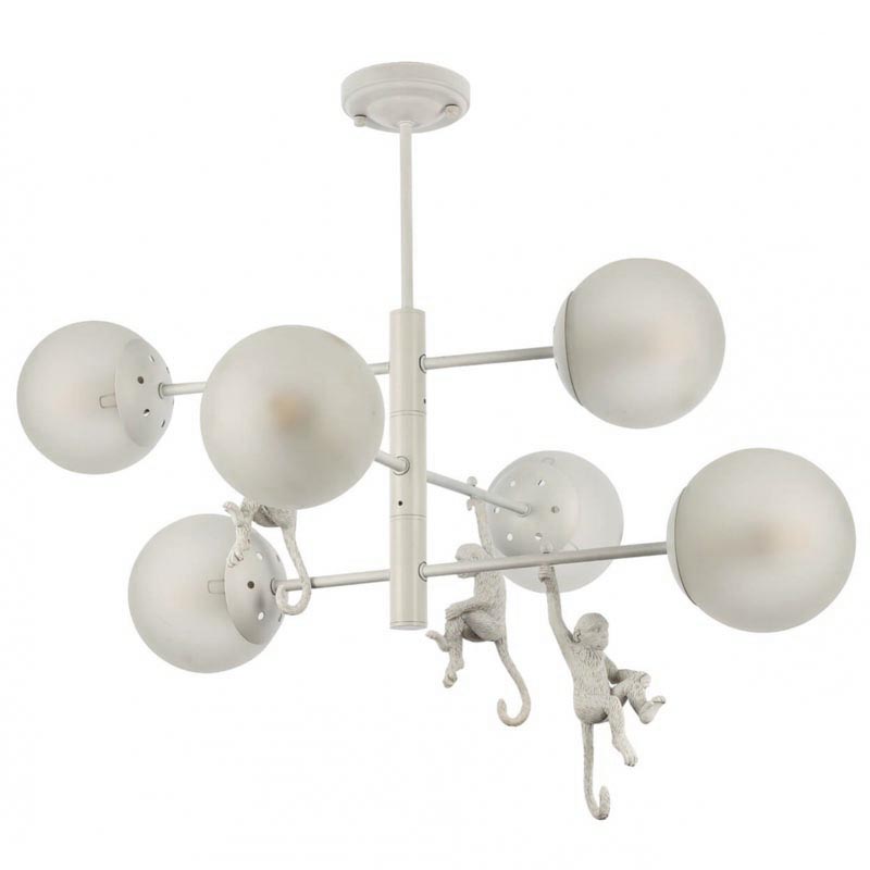 Люстра Hanging Monkey 6 lamp Белый Люстра Hanging Monkey 6 lamp Белый в Твери | Loft Concept