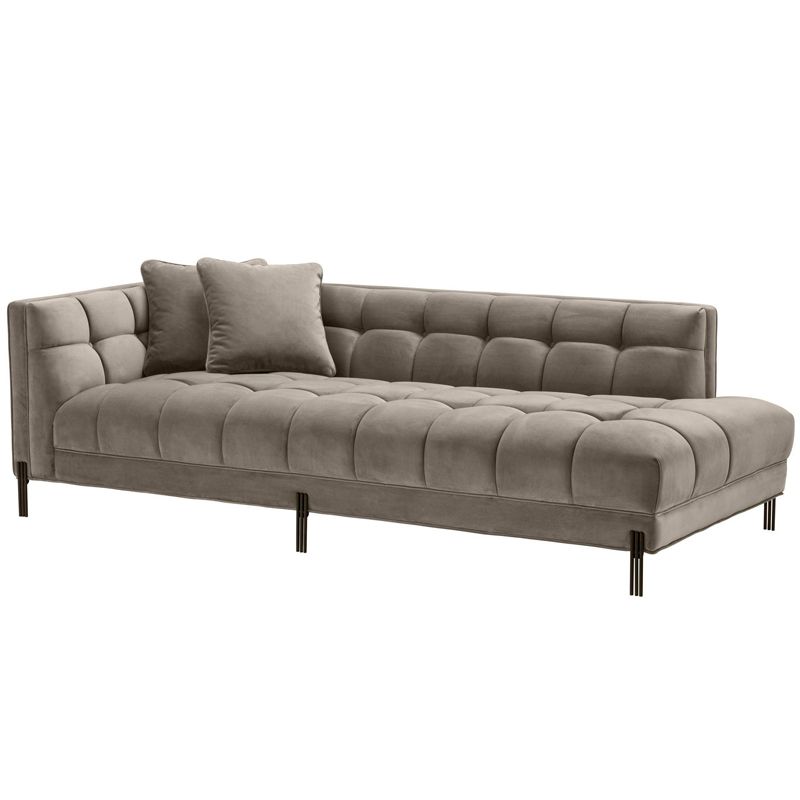 Кушетка Eichholtz Lounge Sofa Sienna Left greige Бежево-серый Темная бронза Кушетка Eichholtz Lounge Sofa Sienna Left greige Бежево-серый Темная бронза в Твери | Loft Concept