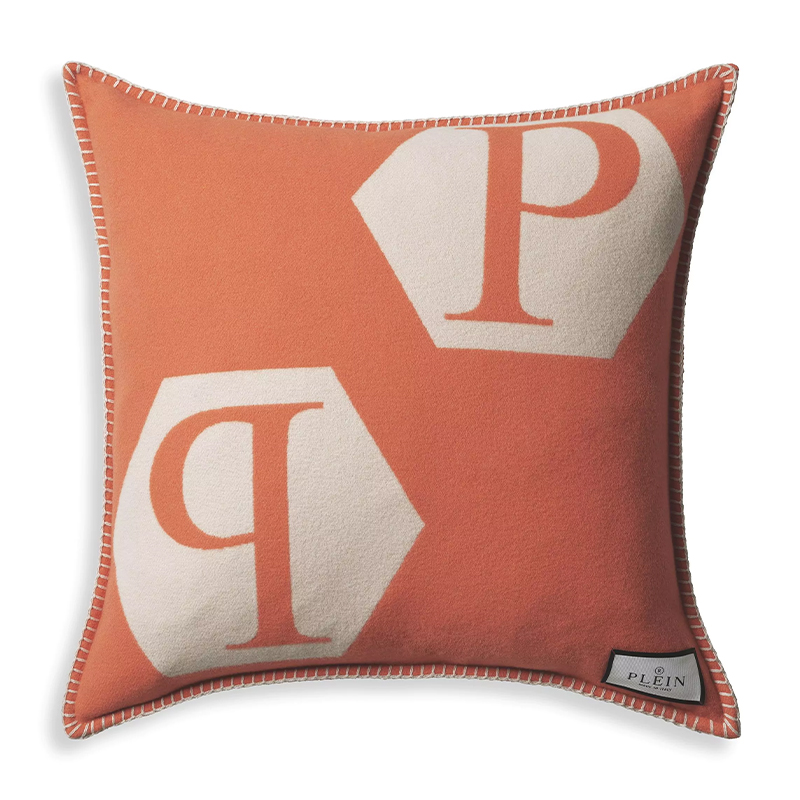 Подушка Philipp Plein Cushion Cashmere Orange Оранжевый Белый Подушка Philipp Plein Cushion Cashmere Orange Оранжевый Белый в Твери | Loft Concept