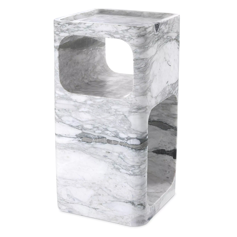 Приставной стол Eichholtz Side Table Adler Marble Белый Мрамор Bianco в Твери | Loft Concept 