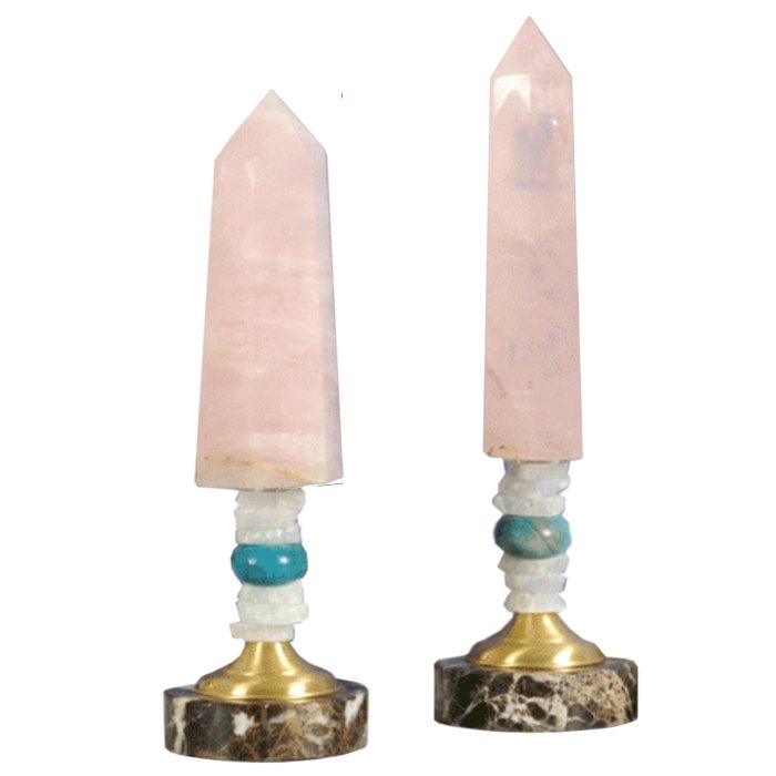 Аксессуар розовый кварц Pointe cristal quartz rose Латунь Розовый Аксессуар розовый кварц Pointe cristal quartz rose Латунь Розовый в Твери | Loft Concept