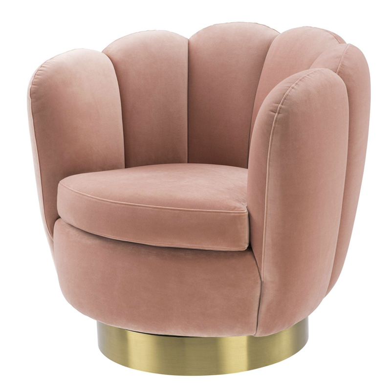 Кресло Eichholtz Swivel Chair Mirage nude Розовый пастельный Матовая латунь Кресло Eichholtz Swivel Chair Mirage nude Розовый пастельный Матовая латунь в Твери | Loft Concept