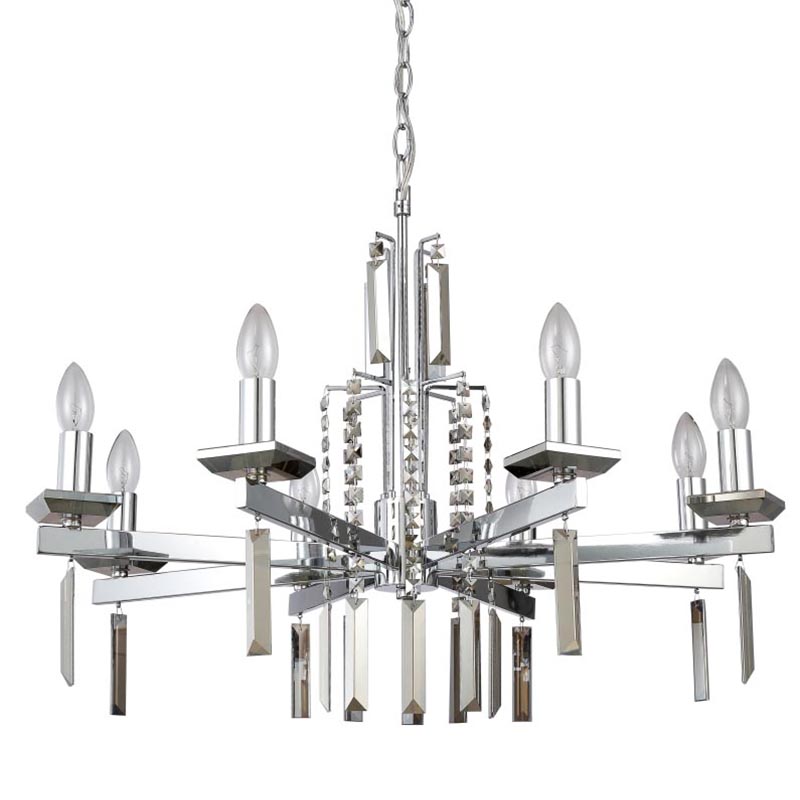 Люстра Vivien Crystal Chrome Chandelier 8 Хром Серый Люстра Vivien Crystal Chrome Chandelier 8 Хром Серый в Твери | Loft Concept