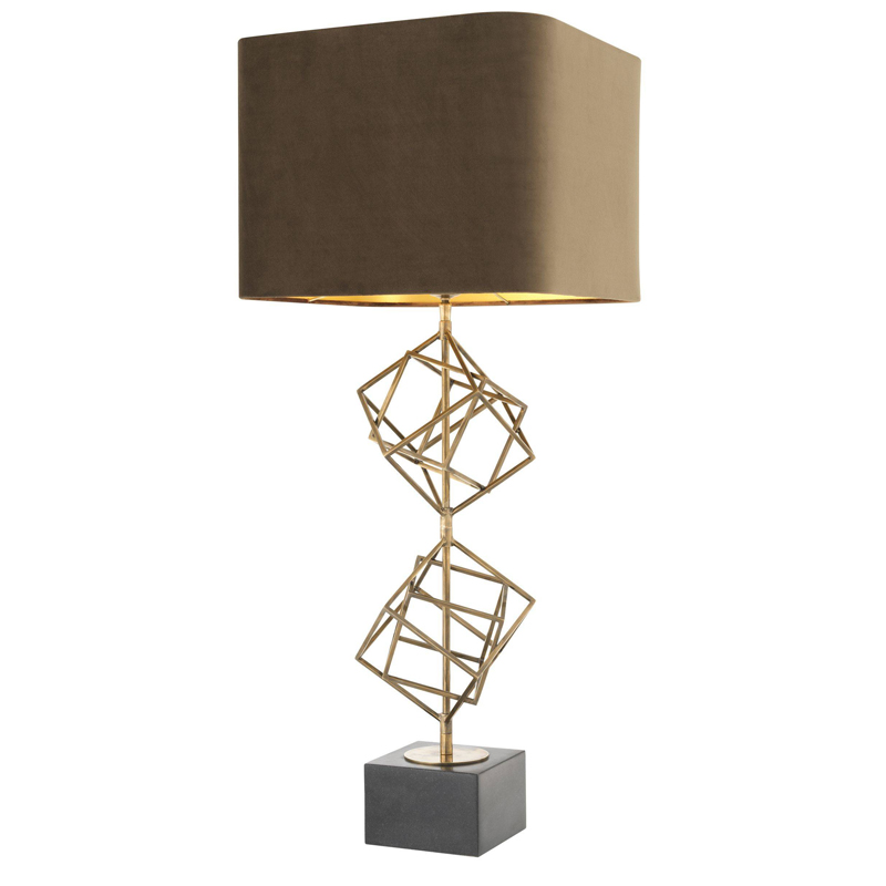 Настольная лампа Eichholtz Table Lamp Matrix brass Мокко Винтажная латунь Серый Настольная лампа Eichholtz Table Lamp Matrix brass Мокко Винтажная латунь Серый в Твери | Loft Concept