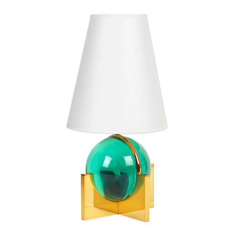 Настольная лампа GLOBO VANITY LAMP Золотой Зеленый Белый Настольная лампа GLOBO VANITY LAMP Золотой Зеленый Белый в Твери | Loft Concept