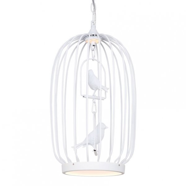 Люстра Birdcage Chandelier Two White Белый Люстра Birdcage Chandelier Two White Белый в Твери | Loft Concept