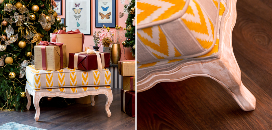 Пуф Ikat Pattern с желтым узором Пуф Ikat Pattern с желтым узором - Loft-Concept в Твери