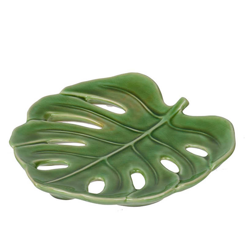 Блюдо Green Leaf монстера Зеленый шалфей Блюдо Green Leaf монстера Зеленый шалфей в Твери | Loft Concept