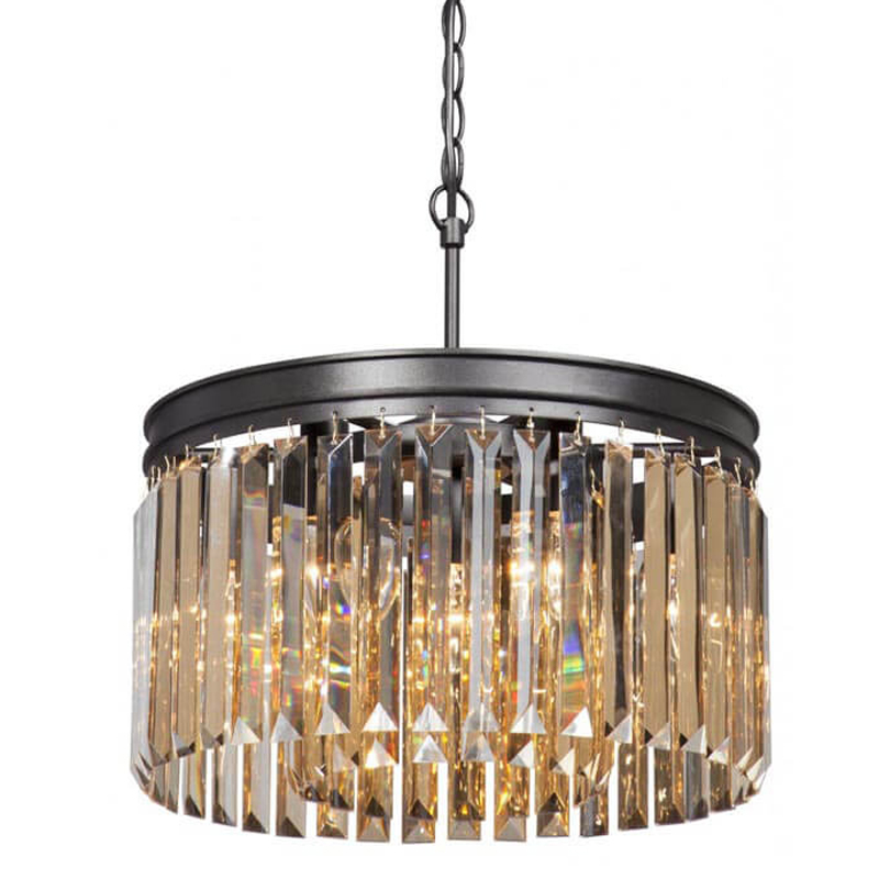 Люстра RH Rhys Amber GLASSS Prism Round Chandelier Янтарное стекло 40 Черный матовый Люстра RH Rhys Amber GLASSS Prism Round Chandelier Янтарное стекло 40 Черный матовый в Твери | Loft Concept