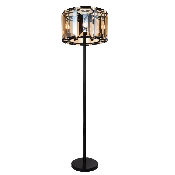Напольная лампа Harlow Crystal Round Floor Amber Черный Янтарь (Amber) Напольная лампа Harlow Crystal Round Floor Amber Черный Янтарь (Amber) в Твери | Loft Concept