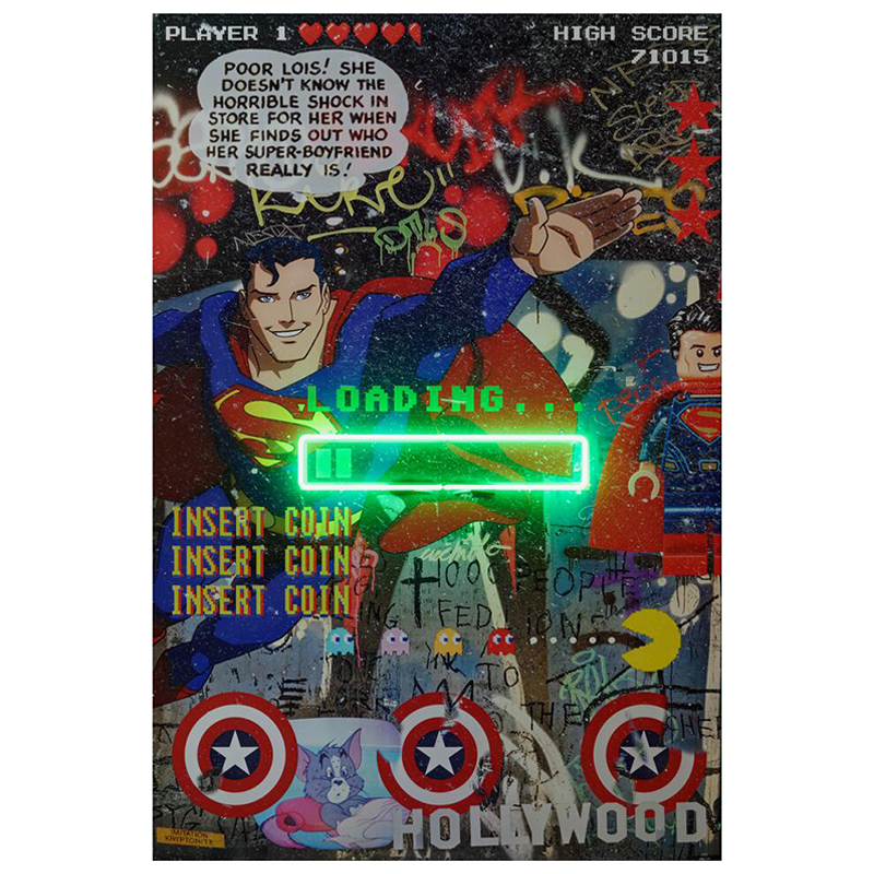 Дизайнерский Неоновый Постер Супермен Superman Loading Мульти Дизайнерский Неоновый Постер Супермен Superman Loading Мульти в Твери | Loft Concept