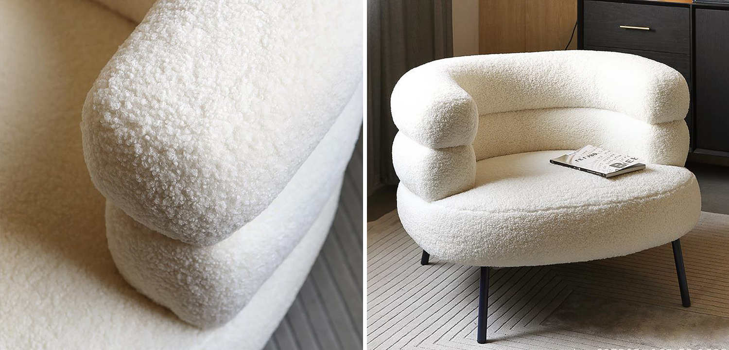Кресло Boyle White Boucle Armchair - фото
