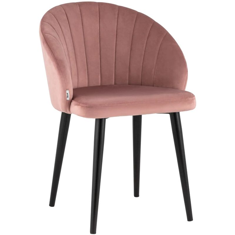 Стул Balsari Chair Пыльно-Розовый Велюр Розовый пастельный Черный Стул Balsari Chair Пыльно-Розовый Велюр Розовый пастельный Черный в Твери | Loft Concept